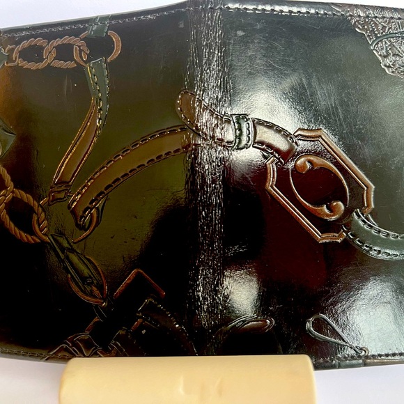 Leather folding card wallet small - Picture 2 of 5